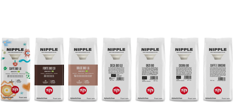Le sette capsule Nipple in fibra vegetale, dal Forte Bio 2.0 all'orzo